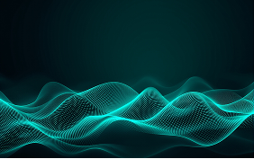 Cyan digital wave landscape